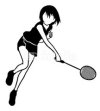 Badminton silhouette　バトミントンのシルエット2